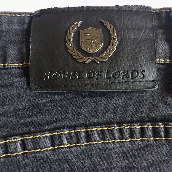 House Of Lords Black Slim Straight Jeans W 34 L‎ 30.5 5 pocket - Picture 5 of 9